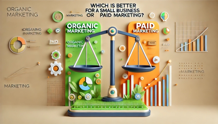 Which is better for a small business, organic marketing or paid marketing?